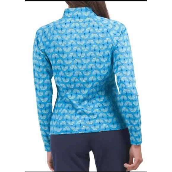 Sigrid Olsen Women’s Golf Tennis Full Zip Jacket Size L UPF 50 Teal Shell NWT - Picture 2 of 7